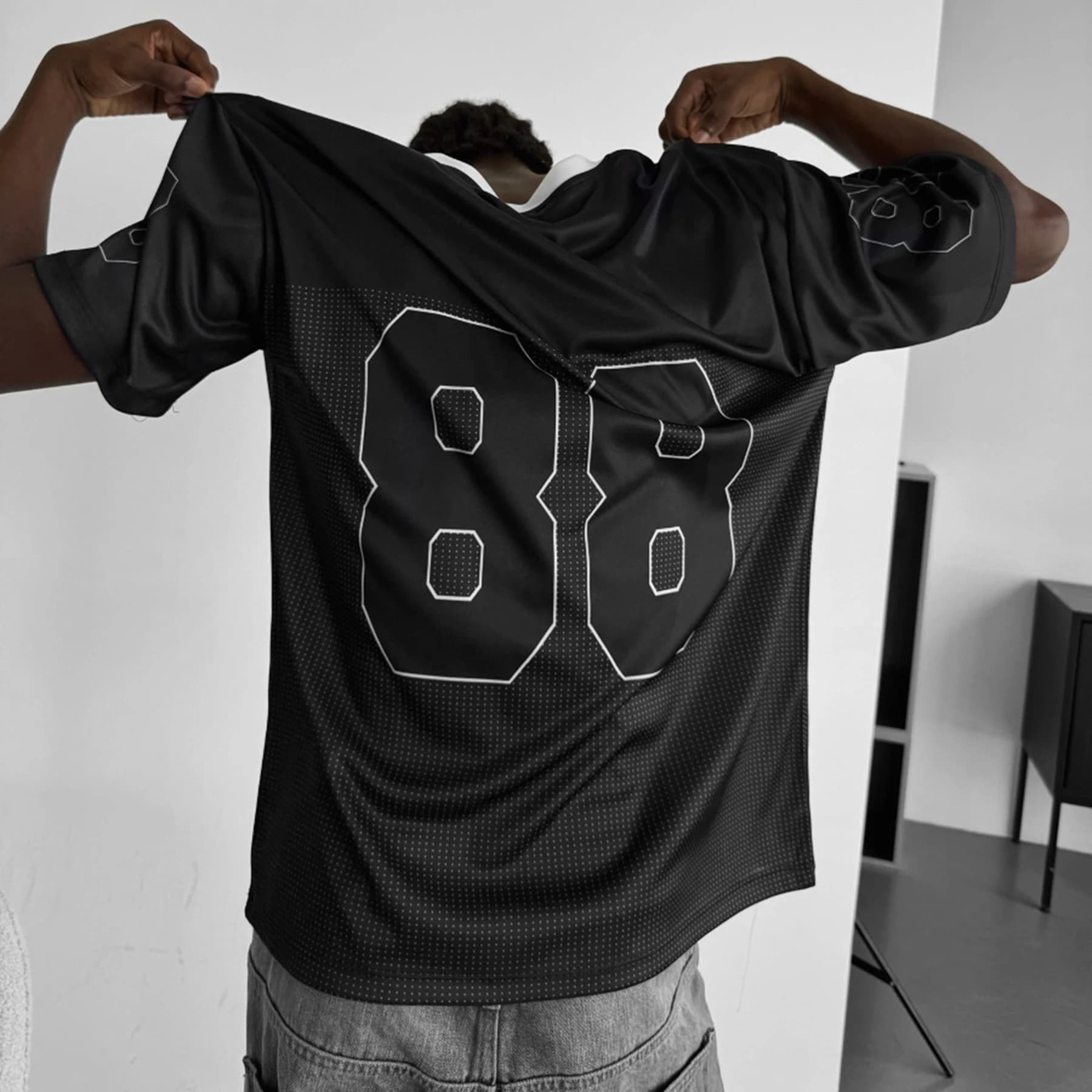 Estate Nuovo No 88 Magliette Per Gli Uomini Casual Con Scollo A V Manica Corta Maglie Da Calcio Moda Retro Street Trend Magliette Abbigliamento Uomo