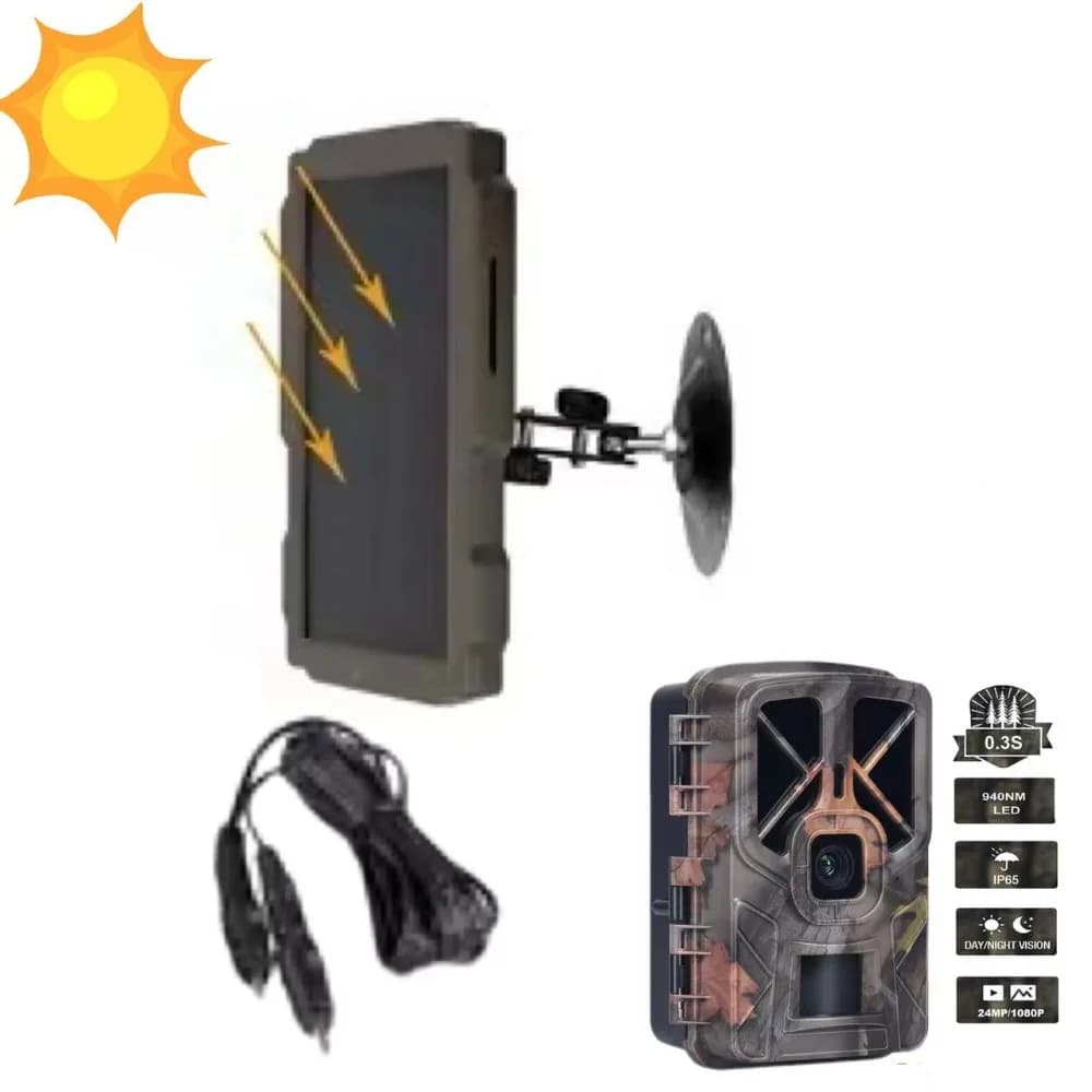 Telecamera per visione notturna a infrarossi per animali selvatici da 50 MP 4K, con componente sensore CMOS di grado di protezione IP65, viene fornita con la versione del pannello solare