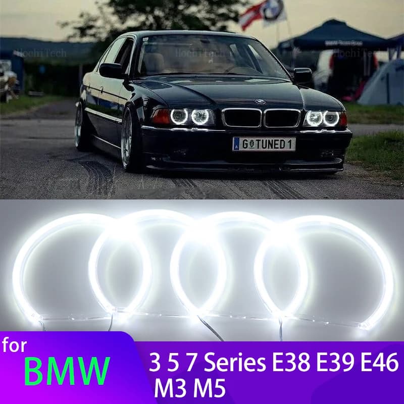 Ring Angel Eyes SMD LED White for BMW 3 5 7 Series E36 E46 E39 E38 730iL 735i 320i 530i 540i car accessories 131mm 146mm