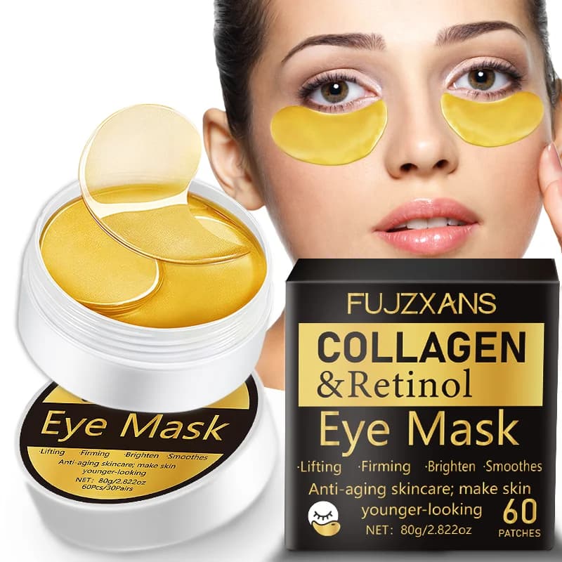 Maschera per gli occhi al collagene e al retinolo per occhiaie: 60 fogli/scatola, cerotti idratanti e illuminanti per gli occhi, dissolvenza della linea sottile, lifting e firme della pelle