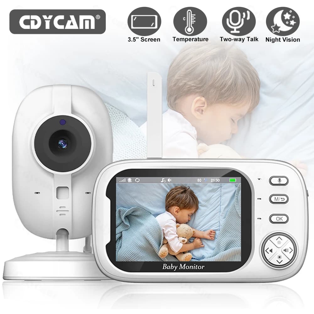 Baby Monitor Video wireless da 3,5 pollici Visione notturna Monitoraggio della temperatura Nessun WiFi Audio bidirezionale Conversazione Telecamera di sicurezza per baby sitter