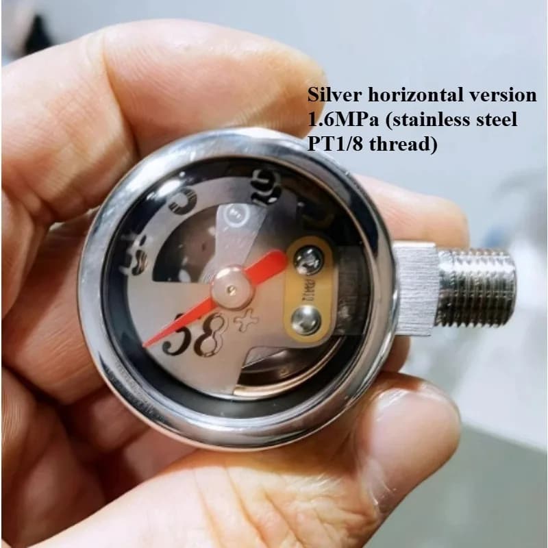For YN35mm Radial Flair58 Pneumatic Coffee Machine Pressure Gauge Stainless Steel Connector PT1 Split Tooth Laba Coffee Machine