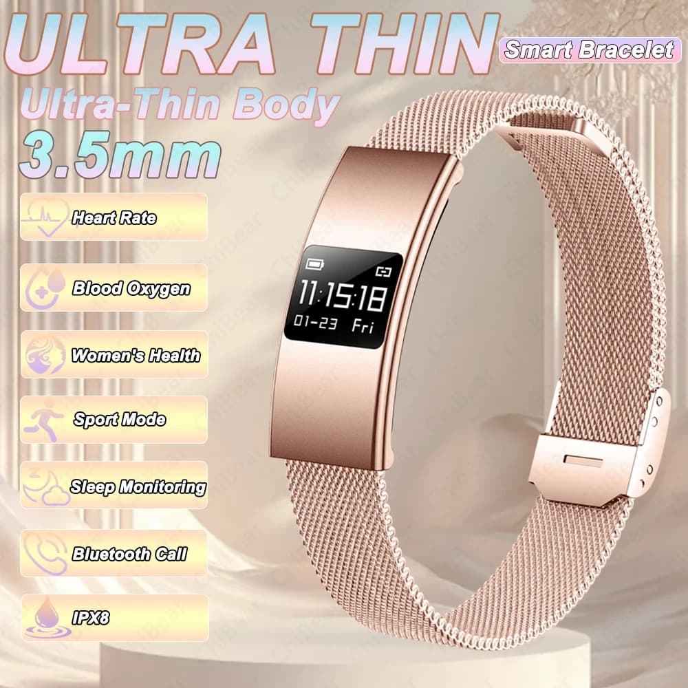 2026New Fashion Sport Women Smart Bracelet Heart Rate Blood Oxygen Sleep Monitor IPX8 Waterproof Smart Watch Men For Android iOS