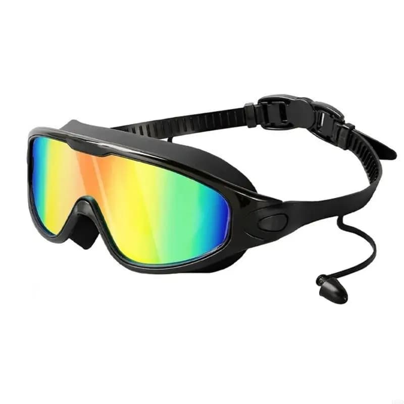 Large Frame Swim Goggles With Ear Plugs Practical Swimming Glasses Unisex Swimming Goggles Diving Goggles