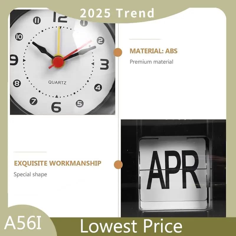 ABDD Pagina-Flip Orologio Calendario Capsula Design Orologio da parete semplice Orologio da tavolo digitale Sveglia per tutti gli abbinamenti