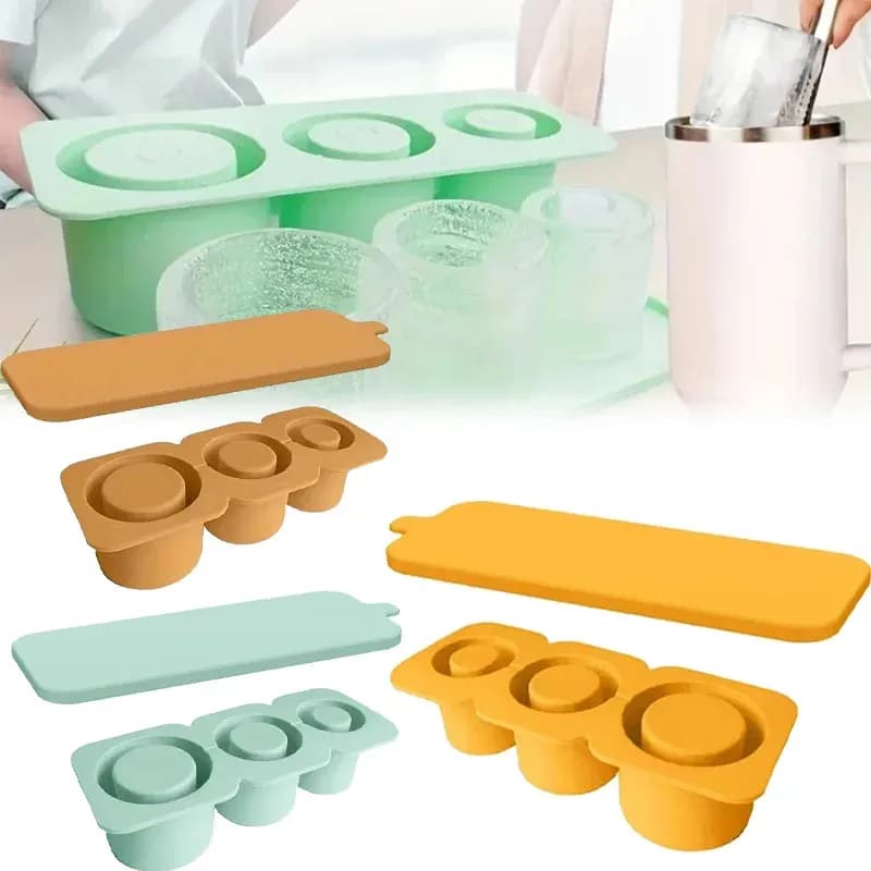 Stampo per ghiaccio per tazza Stanley Stampo per ghiaccio con cilindro in silicone con coperchio e contenitore per congelatore Bevanda ghiacciata Succo di whisky Cocktail Regali estivi