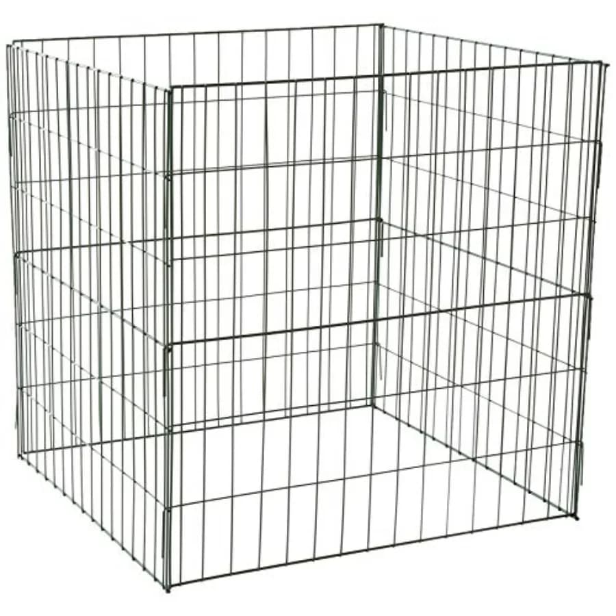 Compostiera in filo metallico K765 76x76x76 cm, compostiera da esterno con porta frontale, facile da montare, contenitore per compost da giardino