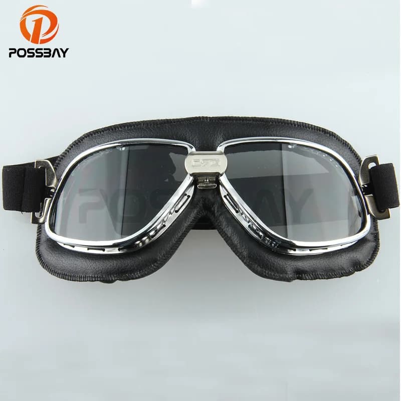 Vintage Motorcycle Cross Glass Pilot Ski Snowboard for Harley Dirt Bike ATV Scooter Glasses Motorcycle Helmet Clear Glasses