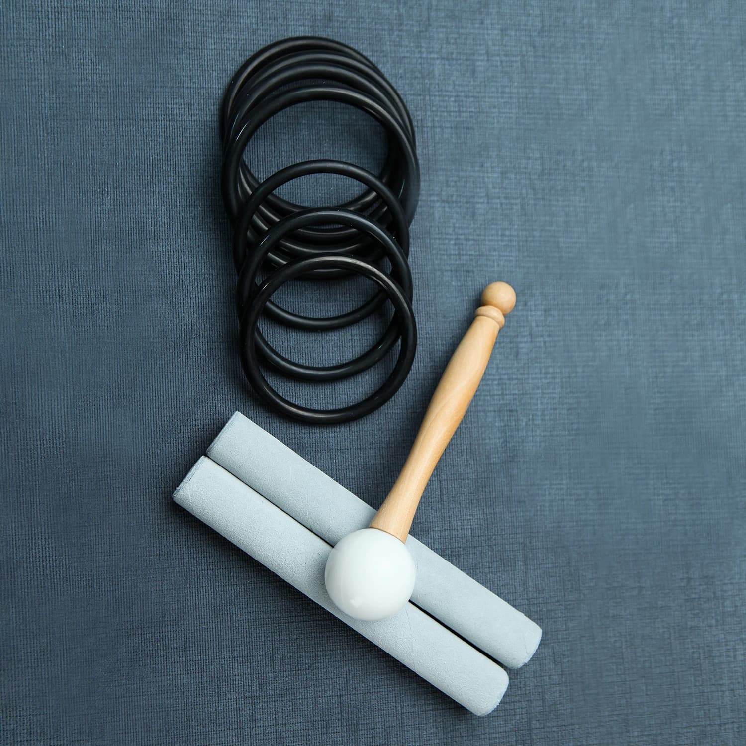 Hye-eun Accessory 1 Pc Suede Mallets or Rubber Mallet Stick for Frosted Quartz Crystal Singing Bowl