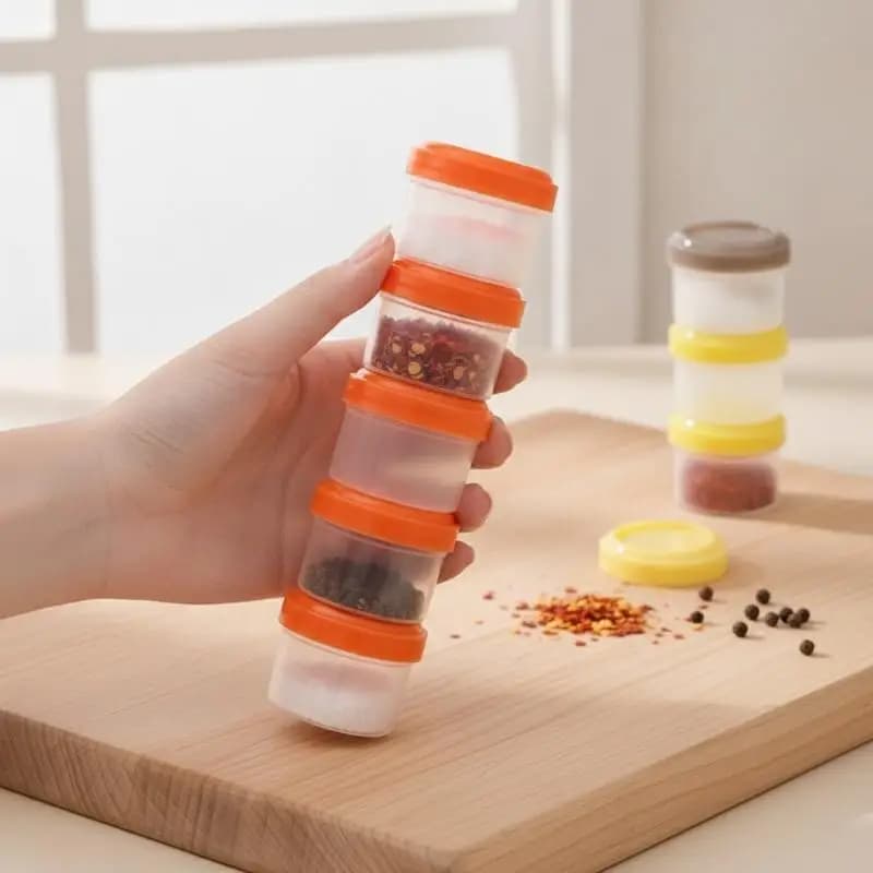 4Pcs/Set Spices Bottle Sauce Containers Seasoning Box Spice Jar Sauce Squeeze Bottle Small Condiment Storage Box
