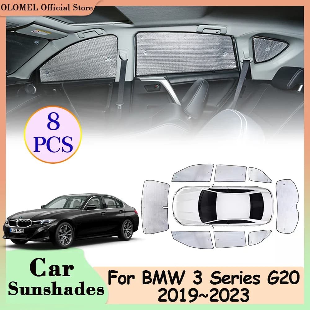Copertura completa per BMW serie 3 G20 318i 320i 2019 ~ 2023 parasole per auto finestrini laterali visiera parabrezza posteriore cuscinetti anti-uv accessori