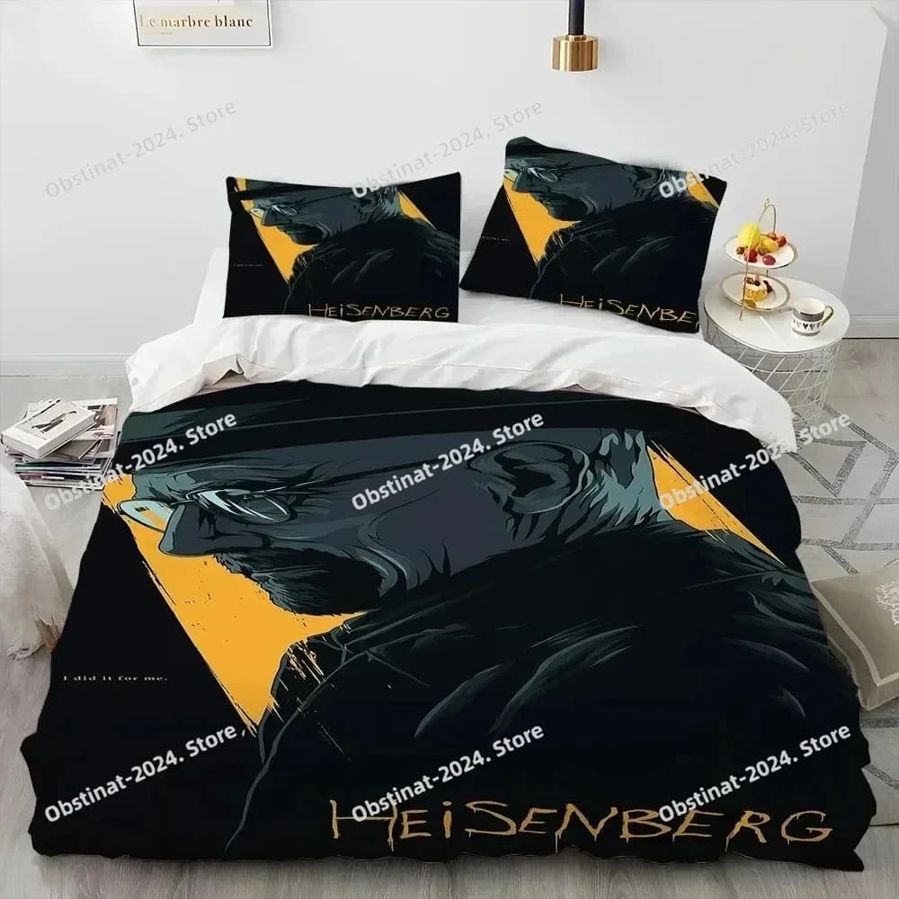 Set biancheria da letto trapuntato 3D Breaking Bad Walter Hartwell, set copripiumino copripiumino federa, set biancheria da letto king queen size per bambini