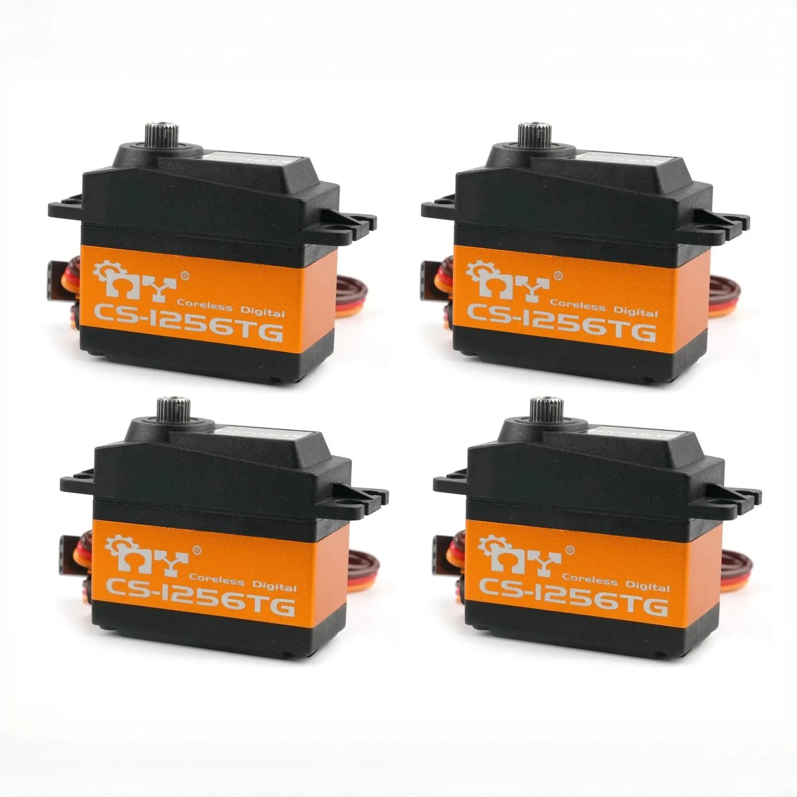 4 Pezzi JX CS-1256TG 6.0V 20KG Coppia Servocomandi Digitali con Ingranaggi Interamente in Metallo e Motore Coreless per Auto RC 1/8 1/10, Hsp, HPI, Drone, Crawler