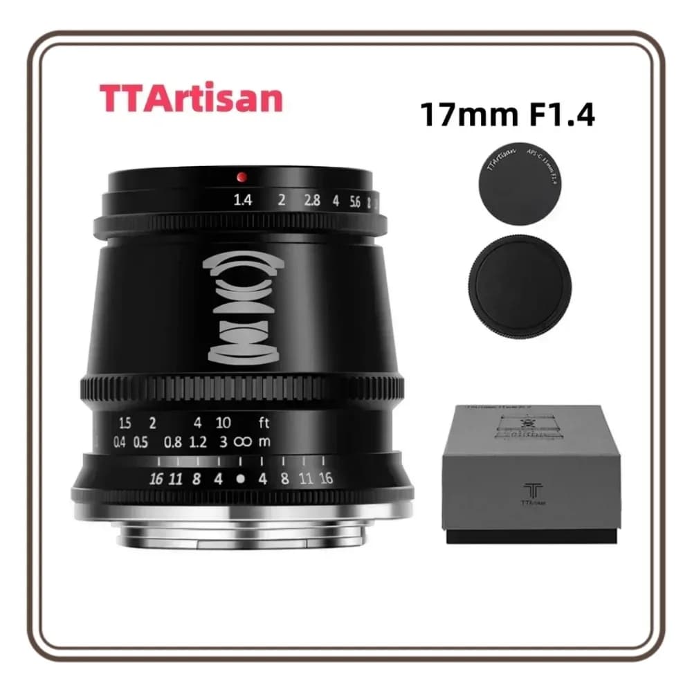 TTARTISAN 17mm F1.4 APS-C Cameras Lens Manual Focus MF for Fuji X M43 Sony E Leica L Nikon Z Canon EOS M RF Mount Camera