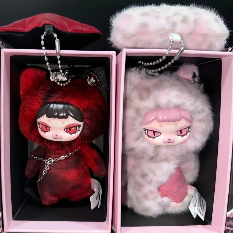 Plush Keychain New Piku Troubles Cat Week Blind Box Series Cute Vinyl Face Fluffy Toy Bag Pendant Fashion Collectible Kids Gifts