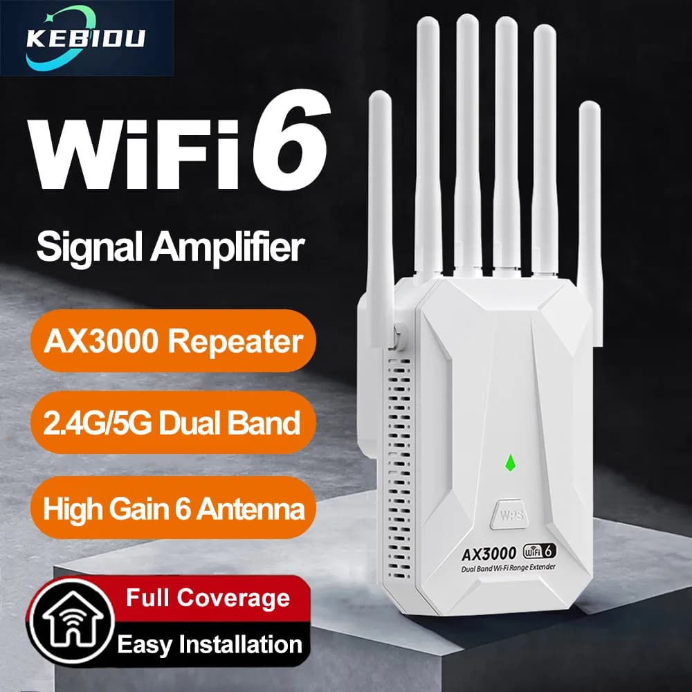 AX3000 WiFi 6 Ripetitore Router Wireless Dual Band 2.4G/5GHz Wi-Fi 6 Amplificatore di Segnale Domestico A Lungo Raggio di Rete Wifi Range Extender