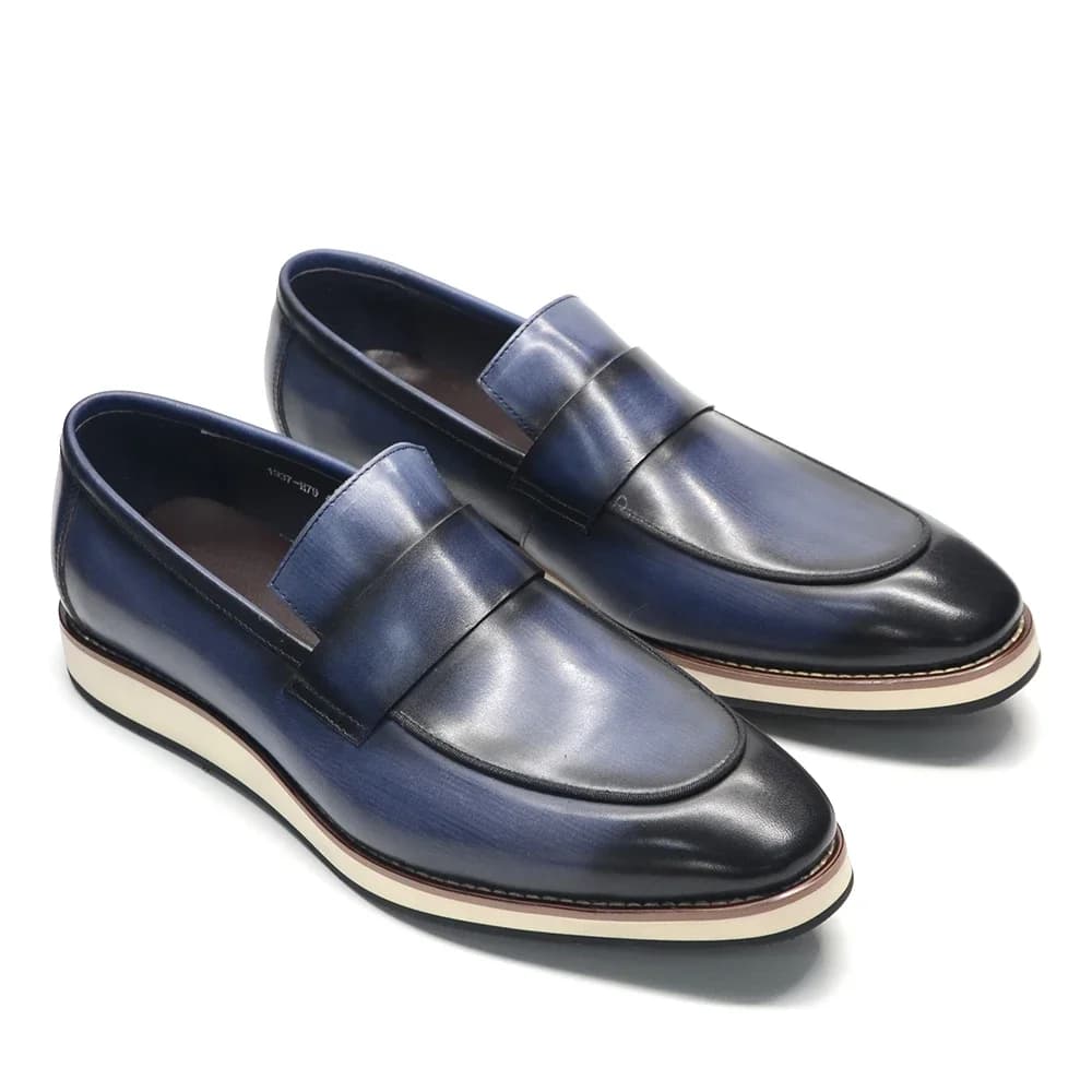 Luxury Designer Mens Penny Loafers Original Man Sneakers Genuine Cow Leather Elegant Casual Social Slip-on Business Dress Shoes