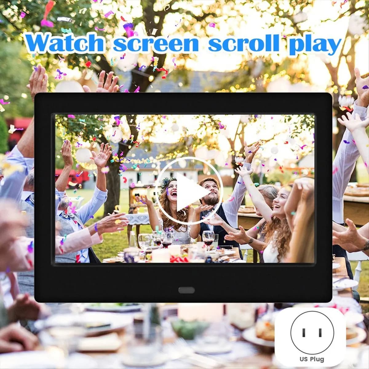【SHOP-NOW】 Cornice per foto digitale HD da 7 pollici 800x480 LED Album fotografico elettronico intelligente Cornice per foto LCD con telecomando-Spina americana A