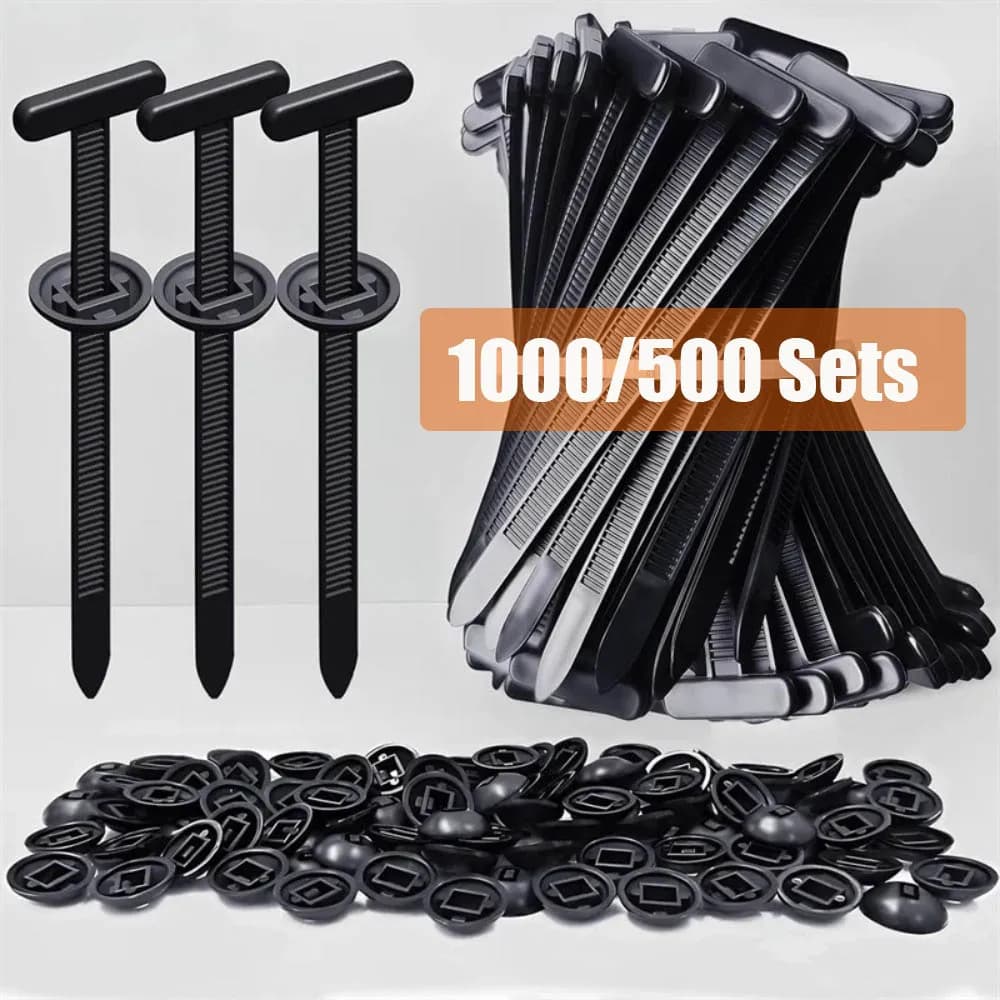 Nylon Universal Cable Tie Buckle Heavy Duty Self-Locking Zip Ties Holder with Pin Fasteners Car Body UV Resistant Zipties