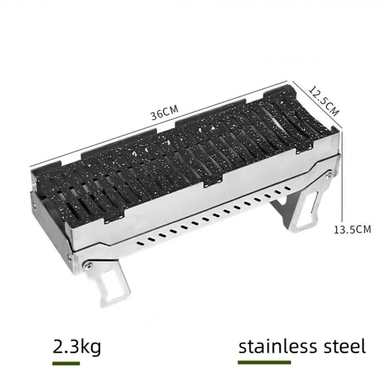 Barbecue 0.5 Unit Stainless Steel with Non-stick Brush and Grill, for External Camping, IGT Tryhomy Stove