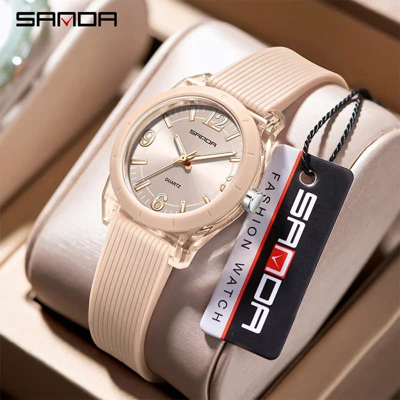 SANDA New Fashion Youth Student Orologi al quarzo Cinturino in silicone Sport all'aria aperta Orologio impermeabile Lancette luminose Orologio al quarzo per studenti