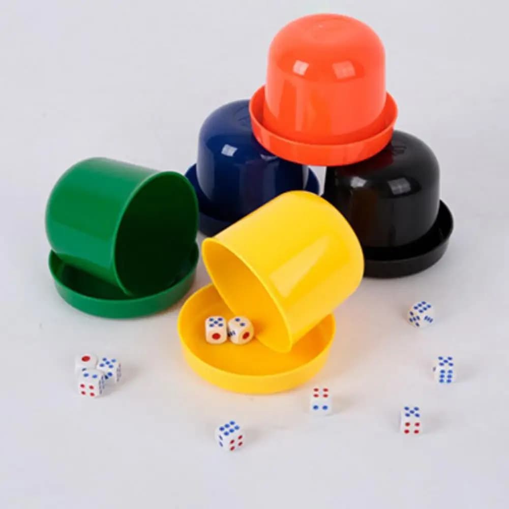 1 Set cup of dice 8*7.5cm Set dice with round edge feel comfortable wear-resistant game table Bar Club KTV dice cup dice Set