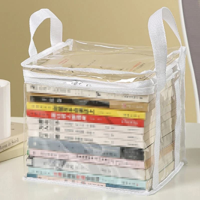 Scatola per libri pieghevole Dormitorio per studenti Aula Organizzatore di libri Scatola di immagazzinaggio per l'organizzazione di libri per la casa trasparente impermeabile