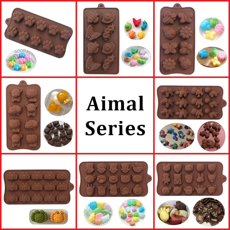 Stampo per cioccolato serie Animal Candy Ice stampo in Silicone gesso argilla stampi in resina strumento di cottura
