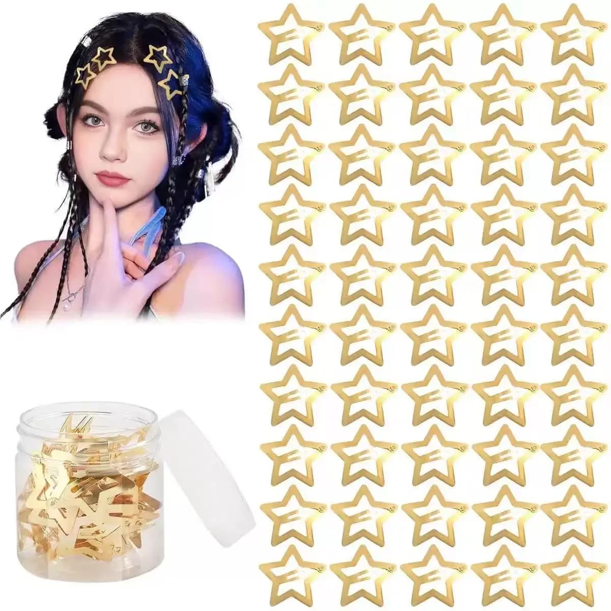 5/12PCS Starlight Golden Five-pointed Star Mini Star Small Hairpin Modern Style Sweet Style Bangs Styling Accessories Small Clip