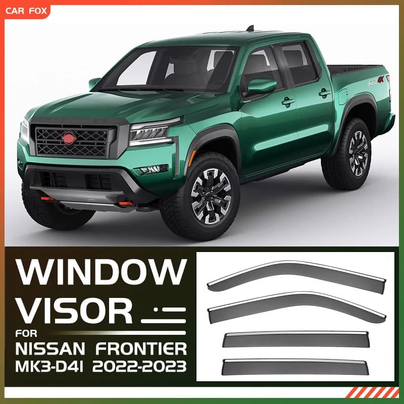 Per NISSAN Frontier 1998-2022+ Tendine Parasole per Finestrini Auto, Protezioni Antipioggia e Antivento per Finestrini Laterali, Accessori per lo Styling dell'Auto