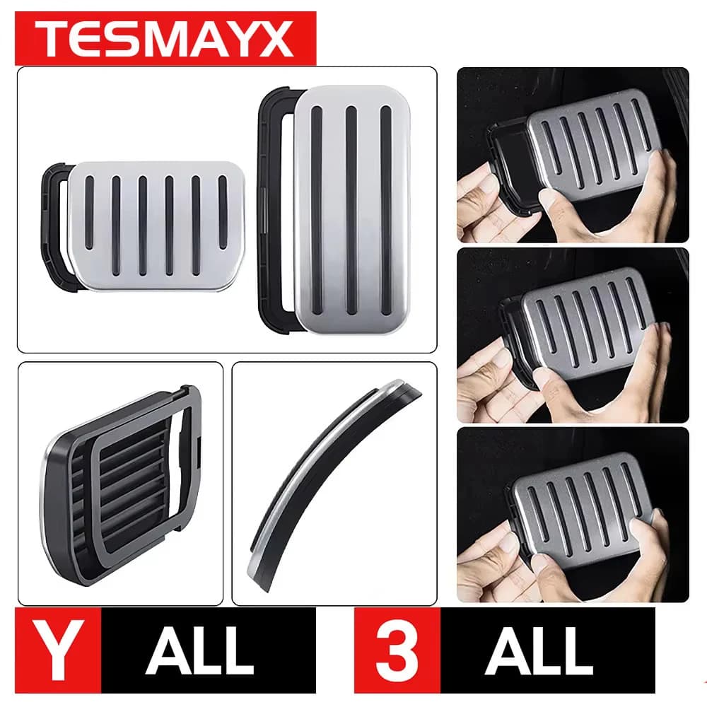 For Tesla Model Y 2022-2025 Launch Model 3 2024 2025 Highland Accelerator Brake Pedal Anti-slip Poggiapiedi Performance Trim
