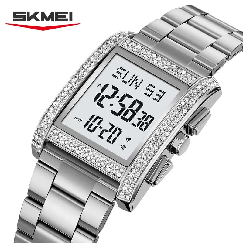 SKMEI 2520 Elegant Men's Electronic Watch Alarm Clock Waterproof Calendar Stainless Steel Strap Fashion Digital Watches for Man