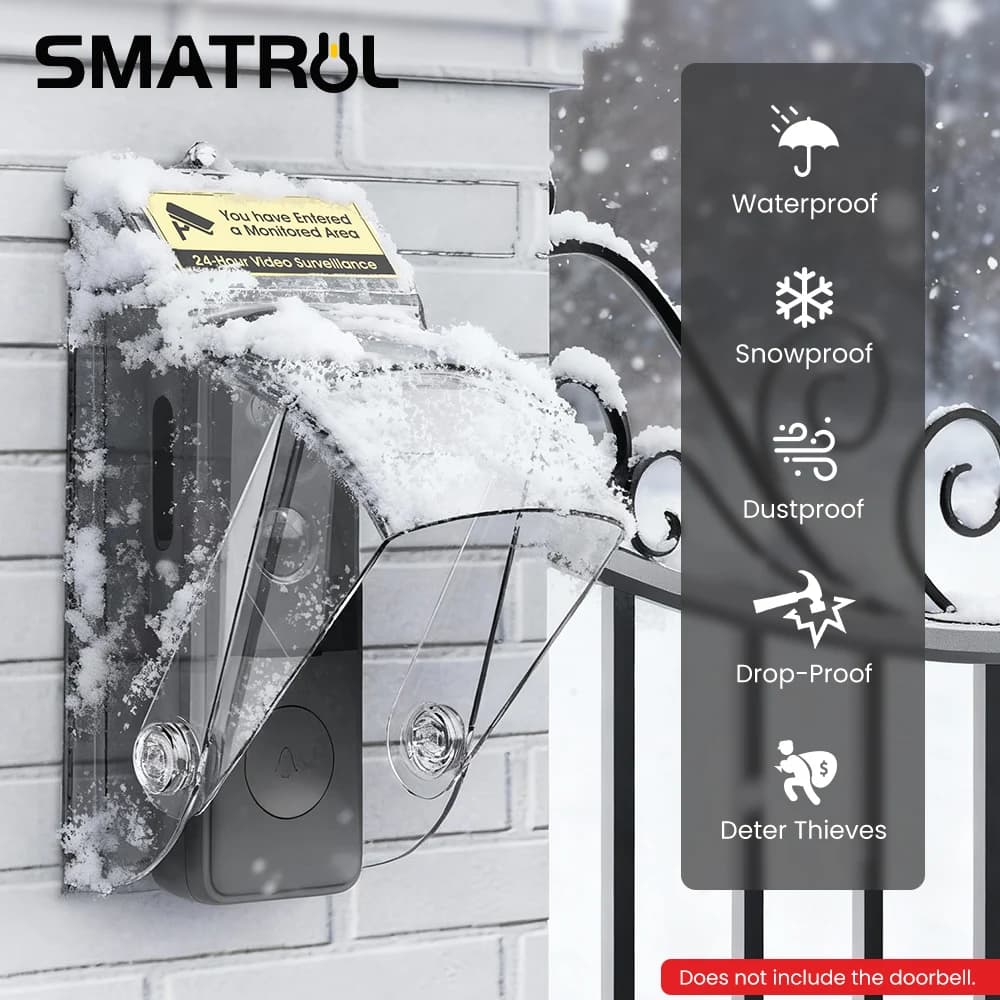 SMATRUL Videocitofono Copertura impermeabile antipioggia Design girevole per esterni Promemoria antifurto Compatibile con video di accesso alla porta