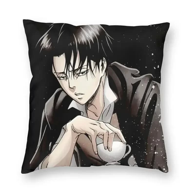 Fodera per cuscino Levi a doppia faccia, decorazione per feste a tema Attack On Titan Harajuku per eventi anime e riunioni di fan