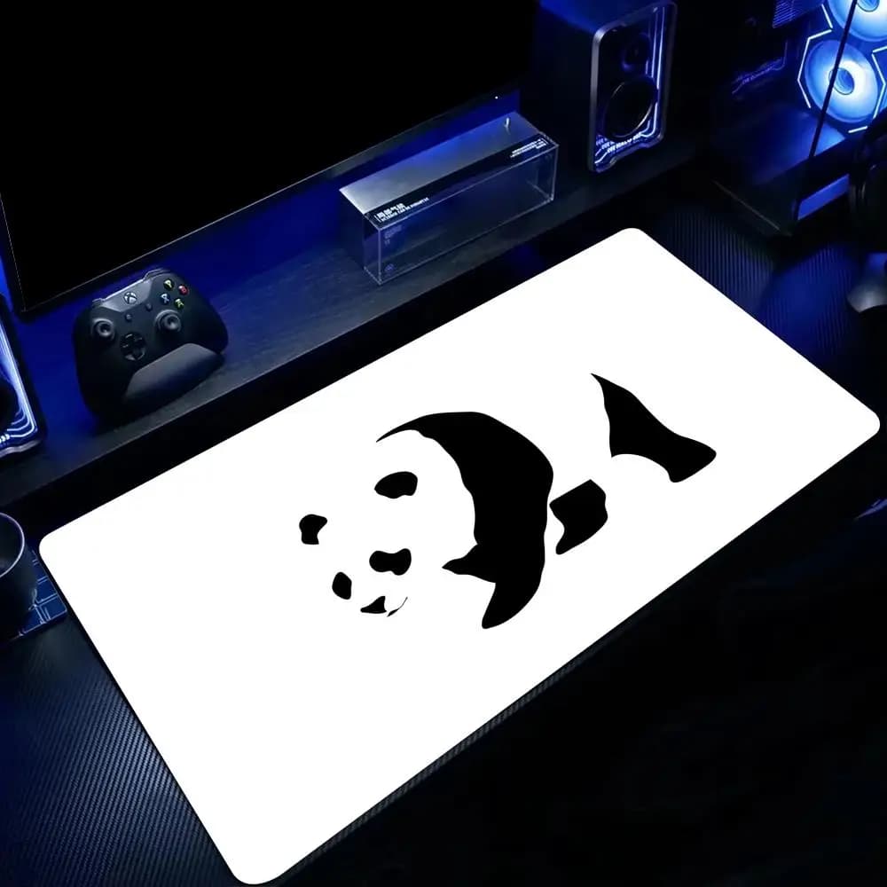 Tappetino per mouse con illustrazione di panda in stile minimalista artistico Tappetino per mouse Tappetino per ufficio con bordo cucito antiscivolo Tappetino per mouse da gioco