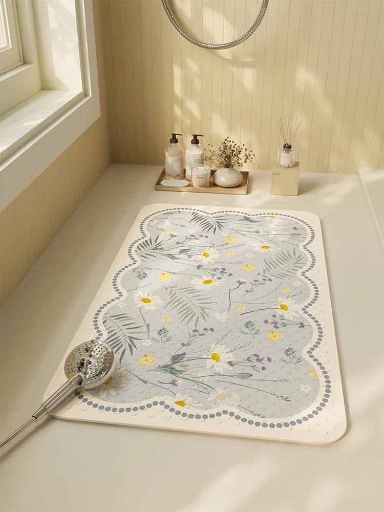 Tappetino impermeabile per bagno, tappetino antiscivolo adesivo per WC, tappetino decorativo quadrato in PVC per la casa