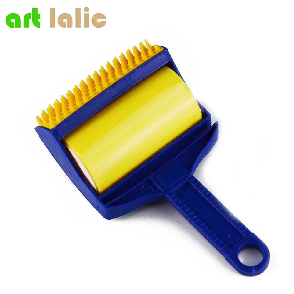 2 pz/set riutilizzabile strumento appiccicoso raccoglitrice detergente lanugine rullo pet rimozione peli spazzola abbigliamento tappeti mobili