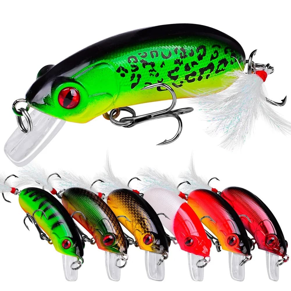 1 pcs rigid fishing baits 10g 6 cm floating slowly fish Wobblers artificial baits with high edges Crankbait Swimbait face