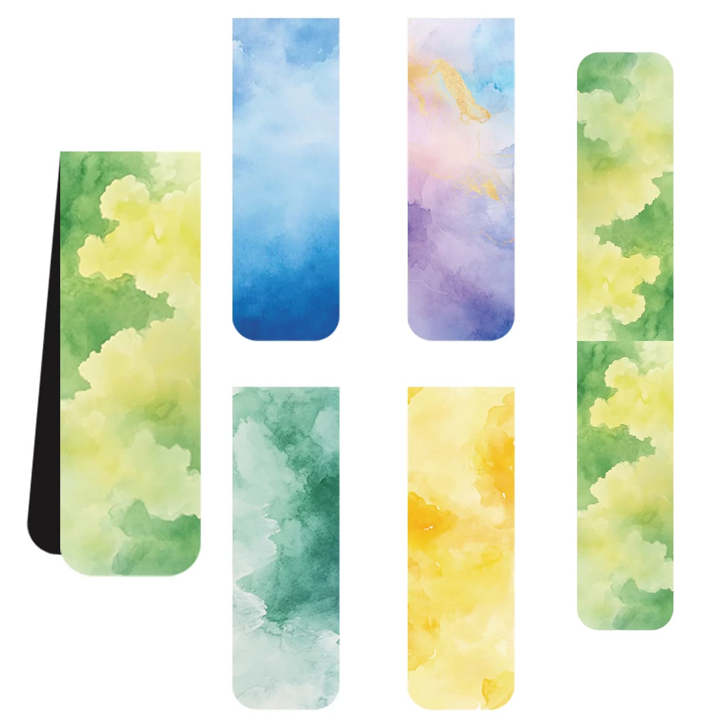 5Pcs/Set Cute Watercolor Magnetic Bookmarks, Aesthetic Pastel Cloud Sky Bookmark Stationery Gift for Book Lovers Reading Tracker