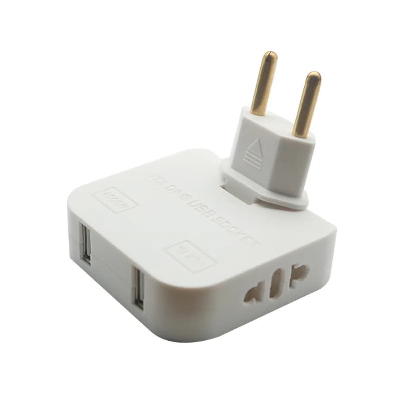 180° Foldable 4-in-1 EU Plug Adapter Power Converter Socket with USB And Type-C Port for Travel Charging