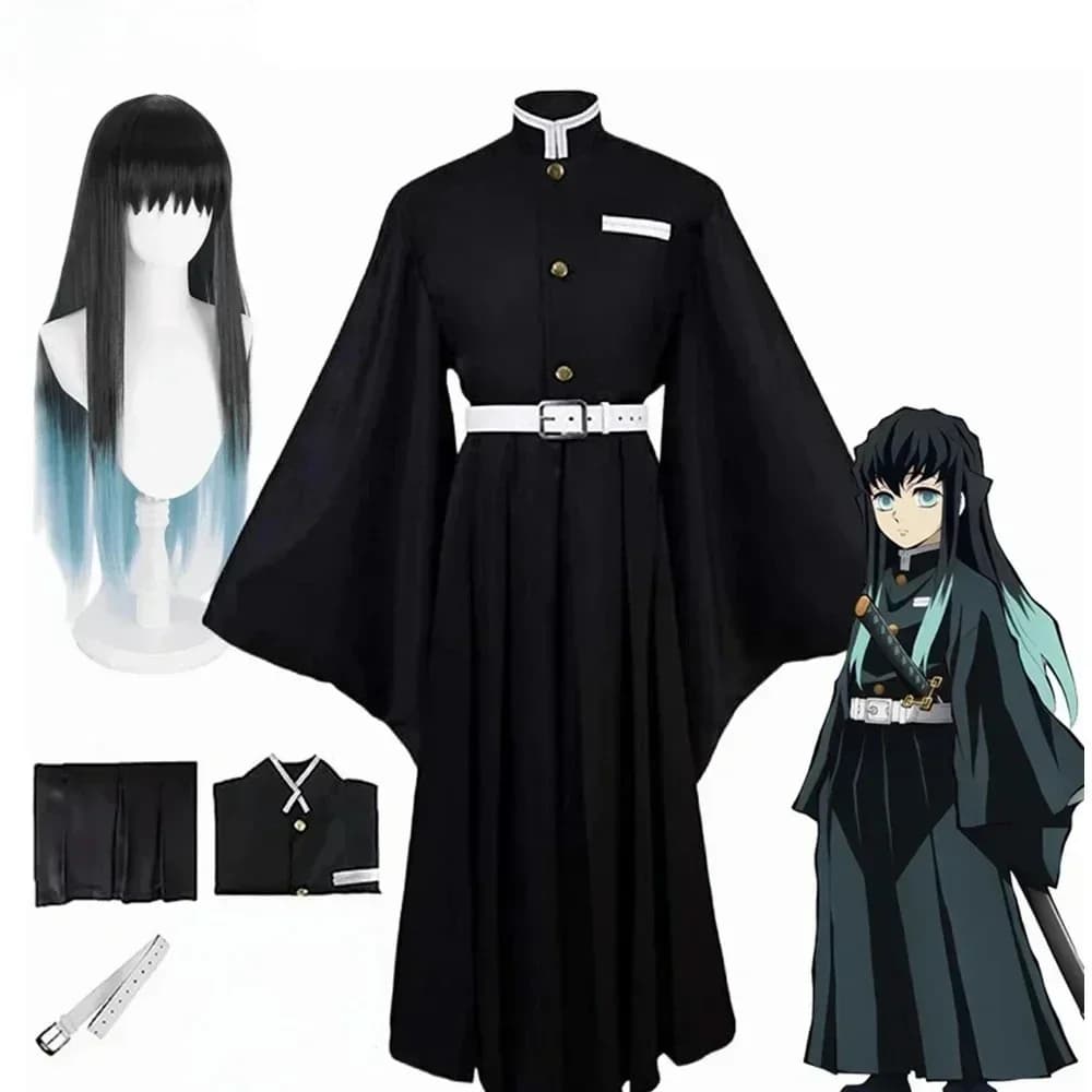 Anime Yaiba Tokitou Muichirou Cosplay Costumes Kisatsutai Uniform Wig Halloween Party Costume