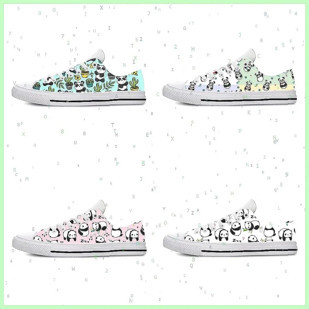 Sneakers basse Hot Panda Cartoon - Scarpe casual carine, leggere e traspiranti per uomo e donna