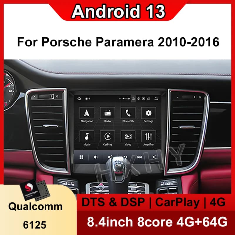 8.4 pollici Qualcomm Android 13 8Core 4 + 64G Per Porsche Panamera 2010-2016 autoradio BT GPS Car Multimedia Stereo DSP 360 Navigazione