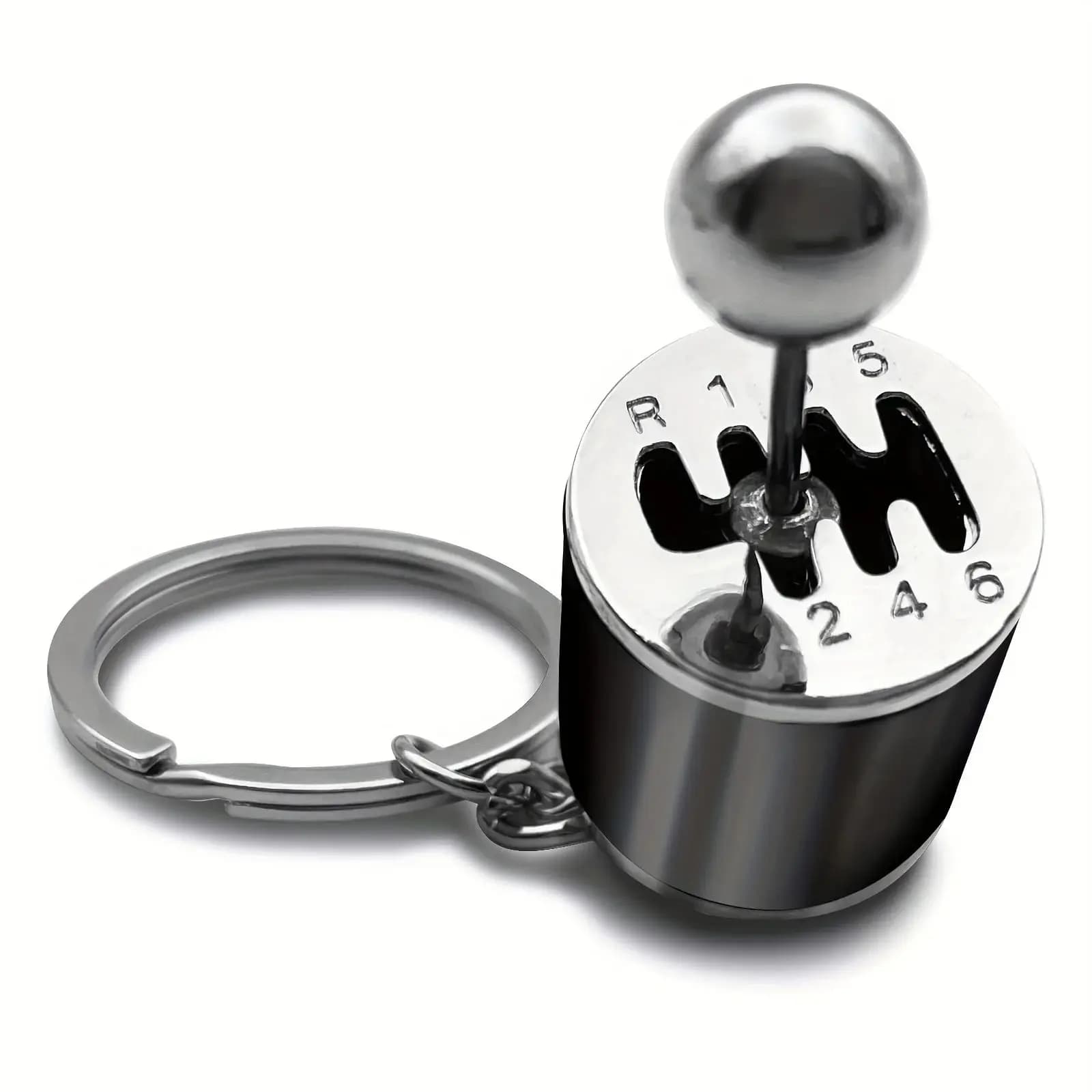 Metal Turbo Car Shifter Keychain Six-Speed Gear Stick Knob Gearbox Model Keyring Fidget Toys Antistress for Adults