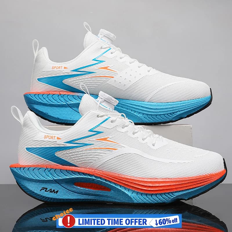 Scarpe da Corsa Ammortizzate con Piastra in Carbonio per Maratona, Sneakers Sportive Traspiranti Antiscivolo per Uomo e Donna