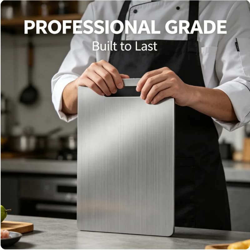 304 Stainless Steel Cutting Board Thickened Antibacterial Mildew Resistant Dough Board for Kitchen Fruit Vegetable Prep