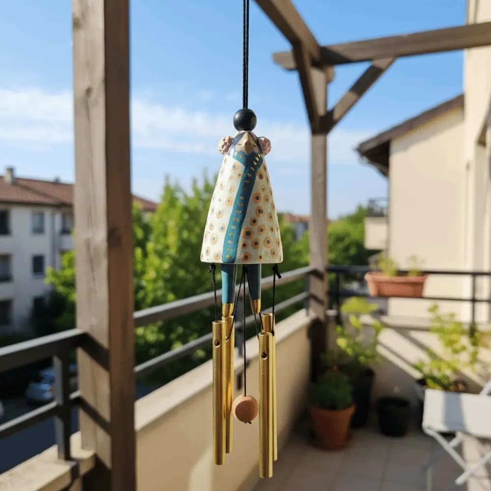 Hot Cute Ceramic Bells Collection Cartoon Craft Handmade Wind Chimes Simple Yard Pendant Home Decoration