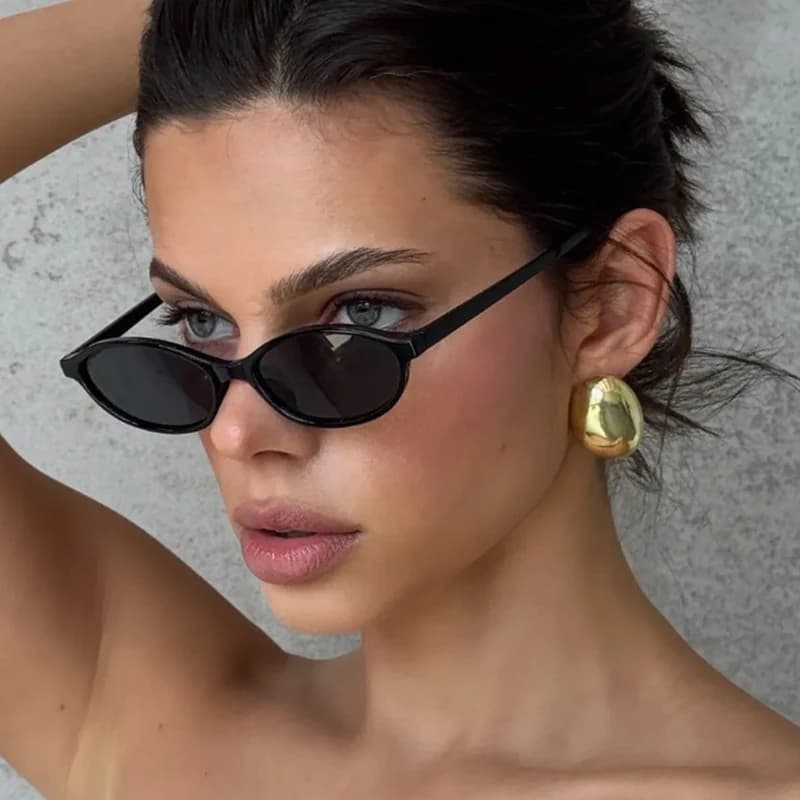 Occhiali protettivi 3 pezzi Occhiali da sole ovali con montatura piccola di nuova moda Occhiali da sole UV400 stile semplice femminile Occhiali da sole con lenti colorate