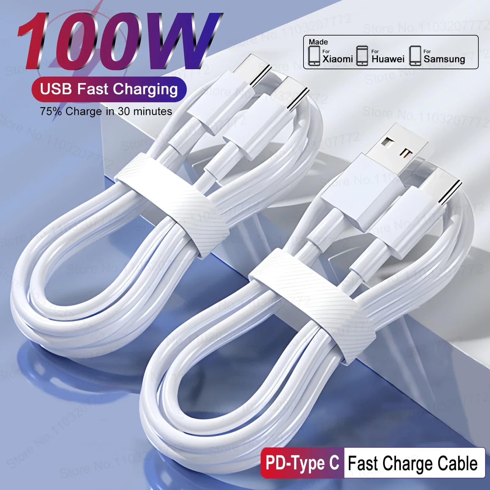 Nuovo cavo USB Type-C da 6A 100W per iPhone, Xiaomi, Poco, Samsung, Huawei, cavo dati per ricarica rapida, accessori per telefono.