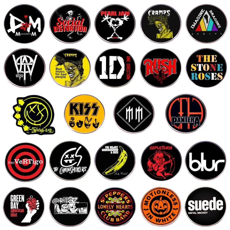 Spilla della banda pop rock Divertente distintivo musicale punk Zaino di moda Spilla Fan Amante della musica Gioielli Accessori per vestiti Commercio all'ingrosso